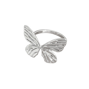 Anillo de Plata Pura S925 con Diseño de Mariposa Retro, Estilo Fresco y Natural, con Boca Abierta, Versátil, Simple y Moderno - Product Image 5