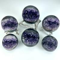 Prix de gros spirituel roche naturelle améthyste cristal de quartz druzy géode sphère pierre de guérison grappe cristal pierre précieuse