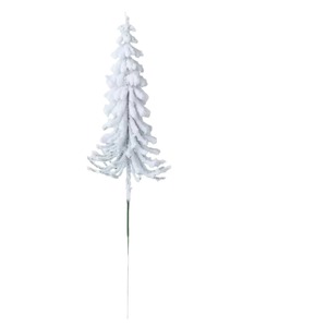 Ramo de Pino Artificial con Nieve Artificial, 10cm-30cm, Decoración Navideña de Plástico Blanco - Product Image 1