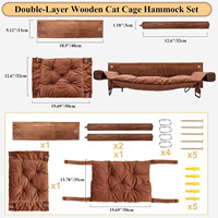 Ensemble d'ameublement mural pour chat en bois massif, avec hamac détachable, échelle d'escalade et perchoir mural à combinaison libre
