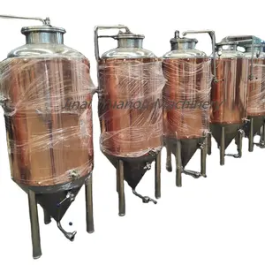 Besi Tahan Karat 300 Liter Tembaga Merah Peralatan Pembuatan Bir Pub Kerucut Mesin Peralatan Tangki Fermenter