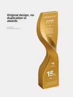 Nouveau Trophée Personnalisé en Alliage d'Aluminium 2026, Forme Vague Créative, avec Gravure Gratuite et Impression UV pour Événements et Récompenses d'Entreprise