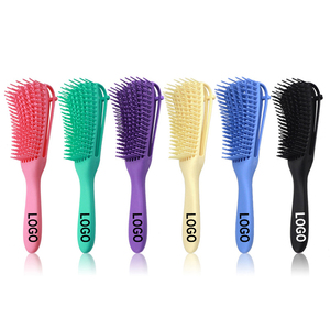 custom logo curly hair brush Kinky Curly Coily detangling hair brush for women Afro America dryer straightener