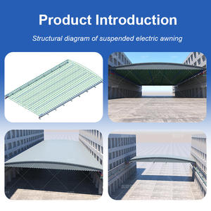 Grande tente industrielle, auvent extérieur, activité, télescopique, mobile, rétractable, garages, auvents, abris de voiture, simple, nature - Product Image 4