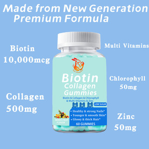 Gummies de biotine et collagène à marque privée OEM avec supplément de collagène et de zinc pour une peau jeune et des cheveux épais - Product Image 2