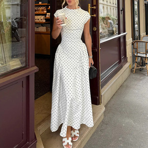 slim fit dress slacks ModCloth Fit & Flare Polka Dot Party Dress with Pockets Midi Length main image 0