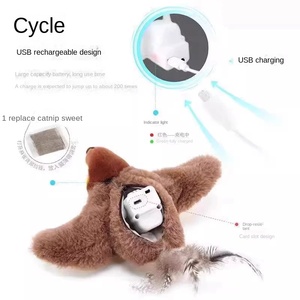 Juguete Eléctrico para Gatos con Movimiento de Pájaro, Simulación de Canto de Pájaro, Material de Satén Ecológico, Diseño Sólido, para Todas las Festividades, Navidad, Juguetes para Mascotas - Product Image 4