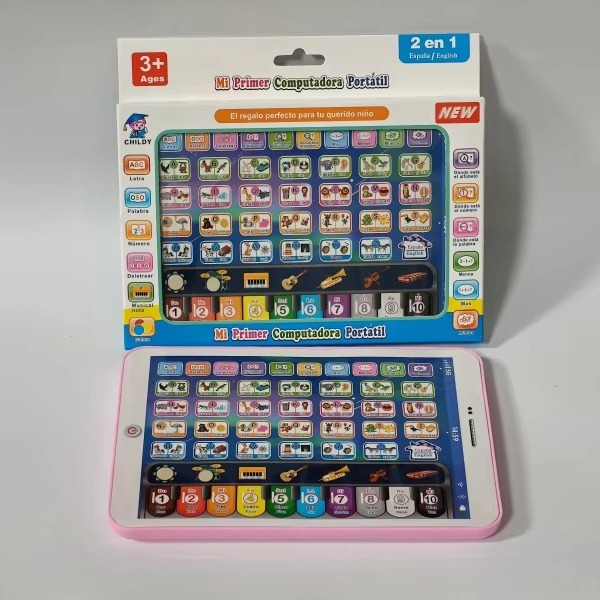 Samtoy New Bilingual Tablet Spanish English Kids Learning Tablet Mini Learning Machine Toy Kids Tablet for Children