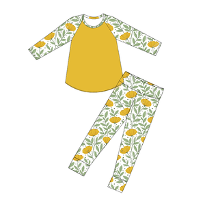 Conjunto de Pijama para Niñas Pequeñas, Top de Manga Larga con Dobladillo Curvo y Leggings, Ropa Cómoda para Estar en Casa - Product Image 4