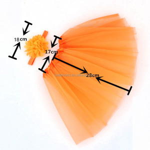 BELLEWORLD retrato de niño lindo 8 colores niño niña 2 uds gasa flor diadema elástica tutú vestidos conjunto para bebé - Product Image 5