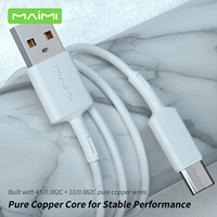 Kabel Data Tipe-C Maimi PVC Pengisian Cepat Kabel USB 1.2m Tahan Lama Kawat Tembaga Murni Kabel Pengisian Daya Mikro Ponsel