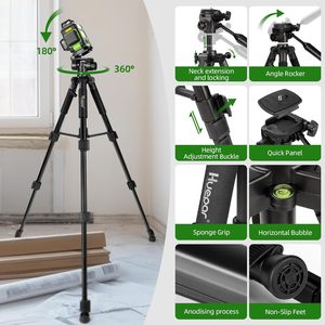 Premium recargable 360 autonivelante nivel láser giratorio construcción nivel láser con trípode alto colgante de imagen - Product Image 4