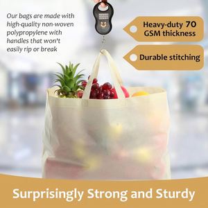 Bolsa de Compras Reutilizable Personalizada para Tiendas Boutique, Bolsa de Tela Grande Beige, Bolsa de Compras de Tela No Tejida, Bolsa de Supermercado Rpet - Product Image 4