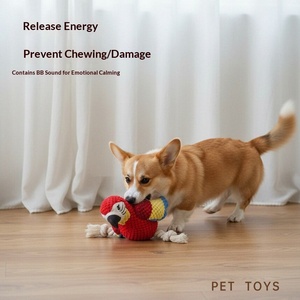 Jouets en peluche en forme d'oiseau pour animaux de compagnie, design perroquet, jouets à mâcher interactifs pour petits et moyens chiens, nettoyage des dents - Product Image 4