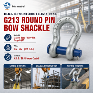 US-Typ G213 Schäkel, Hochbelastbar, Verzinkt, Hebeschäkel aus Kohlenstoffstahl, Lyra-Form mit Rundstift, Ankerschäkel für die Industrie - Product Image 2