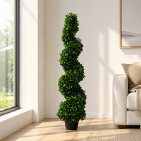 Arbre artificiel en spirale de feuilles d'arachide de 122 cm, plante artificielle en pot, topiaire pour la maison, le bureau, le salon, la table, l'étagère, décoration intérieure