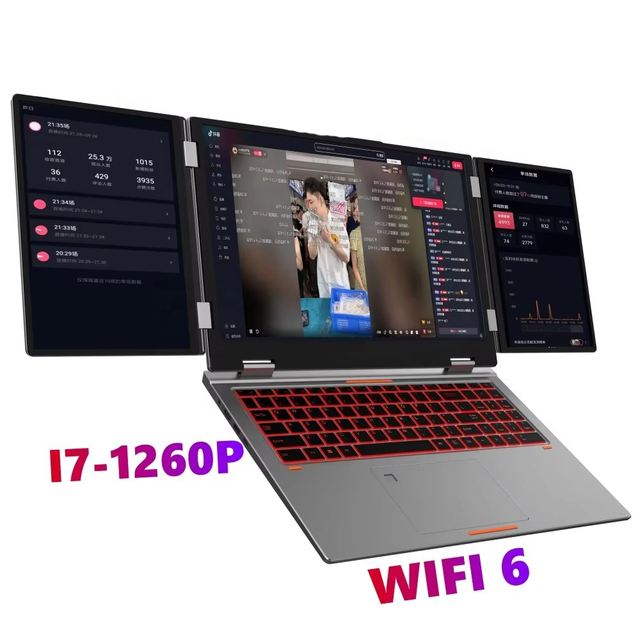 Oem 16 Inch Dual 10.5 Inch Three Triple Extended Touch Screen Intel I7 12th Gen Laptop WIFI 6 RJ45 WINDOW 10 11 PRO Laptop