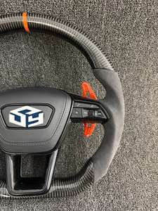 Volante Deportivo de Fibra de Carbono Forjado y Cuero Alcántara para <span class=keywords><strong>Audi</strong></span> Serie <span class=keywords><strong>Q</strong></span> (Q2, Q3, Q5, Q7, Q8, A6), Modificación Personalizada - Product Image 5