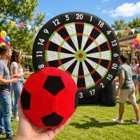 Jeu de cible de football gonflable d'extérieur de 4 m de haut, jeu de fléchettes de football gonflable, cible de fléchettes de football gonflable