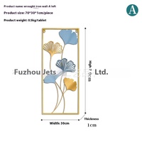Luxe Ginkgo Feuille Fer Art Décoration Murale Écologique 3D Chinois Métal Suspendu Salon TV Fond Moderne 2 Pièces Ensemble