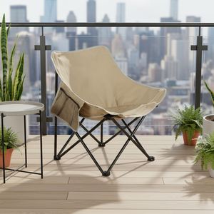 Chaise de plage pliante surdimensionnée au design moderne, en tissu Oxford 600D avec structure en fer, idéale pour la pêche, le camping et les meubles de jardin. - Product Image 1