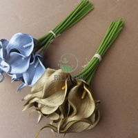 Nordique haut de gamme tactile PU calla lys doré fleur artificielle salon table à manger décoration photographie florale accessoire