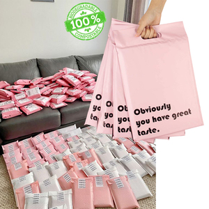 Eco friendly plastic clothing packaging poly mailer shipping envelopes custom logo biodegradable polymailer bag with handle