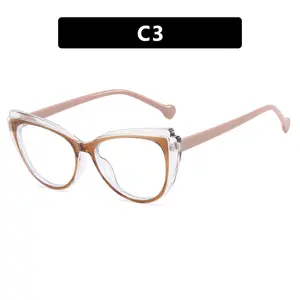 Moda kedi göz rengi engelleme optik gözlük 2024 anti-mavi ışık TR90 gözlük çerçeve bayanlar Trendy çok renkli gözlük