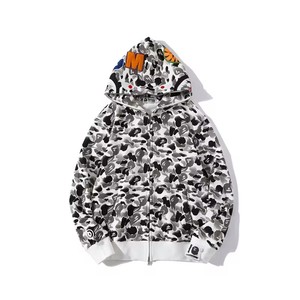 Sweat-shirt à capuche zippé Bapees Camouflage Requin 2026 de haute qualité 100 % coton, unisexe, pour hommes et femmes, style streetwear - Product Image 5