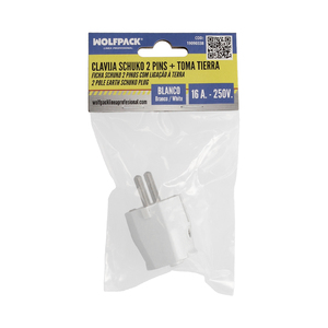 Spina Schuko a 2 Poli con Messa a Terra 16 Ampere Bianca - Product Image 6