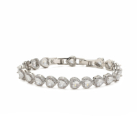 Bracelet fin brillant en forme de cœur, bijoux coréens personnalisés, élégant, achat en gros, zircon rouge, bracelet plaqué or pour usage quotidien