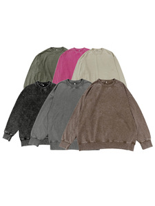 Fabricante de Ropa H5484, Sudadera Oversize Personalizada al por Mayor, 350 g/m², 100% Algodón, Cuello Redondo, Lavada - Product Image 2