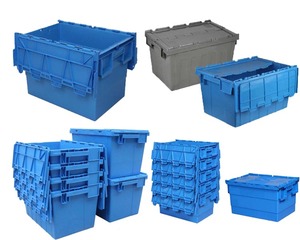 Nestable nhiệm vụ nặng nề thùng nhựa lưu trữ hộp Thùng kho sử dụng có thể tái chế thân thiện với môi Stackable container Giao thông vận tải - Product Image 6