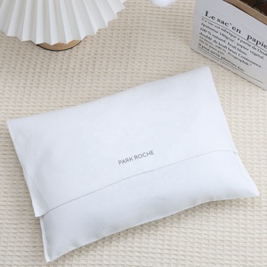 Promotion White Cotton Twill <strong>Envelope</strong> Pouch for Wallet Custom Logo Printed Cotton Gift Belt Hat Hair Wig Packing Dust Bag - Product Image 4
