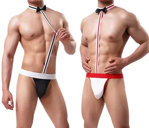 Biancheria intima da uomo di vendita calda Sexy a vita bassa per uomo piccolo perizoma e perizoma intimo per cravatta con fascia per giarrettiere