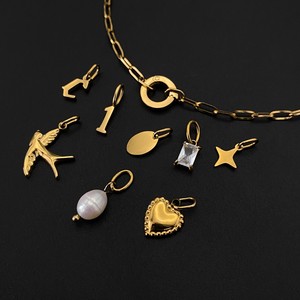 Bracciale a catena eManco in acciaio inossidabile con perle d'acqua dolce, ciondoli a forma di rondine, numero 1, lettera <span class=keywords><strong>L</strong></span>, cuore, stella, rettangolo e zirconi. - Product Image 4