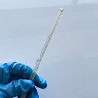 Thermomètre de laboratoire en verre borosilicate CS Labglass, personnalisé, pour liquides rouges, avec raccord de laboratoire chimique
