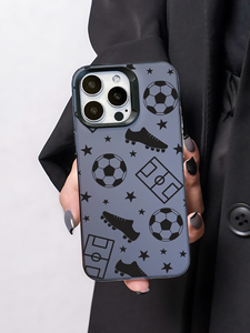 Coque antichoc en TPU à motif de dessin animé de matériel de football avec protection anti-traces de doigts et de l'objectif pour 17/16/15/14/13 ProMax - Product Image 3