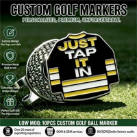 Marqueur de balle de golf épais personnalisé, outil de réparation de divots et clip magnétique en métal pour chapeau et gant, avec marqueur de balle de golf épais vierge