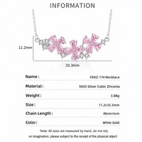 Collier Dan Jewelry en zircone cubique, argent sterling 925, motif floral rose pour femmes, cadeaux de mariage
