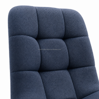 Chaise de salle à manger moderne en mousse haute densité avec structure métallique épaisse et revêtement en lin pour la maison, le bureau et les appartements