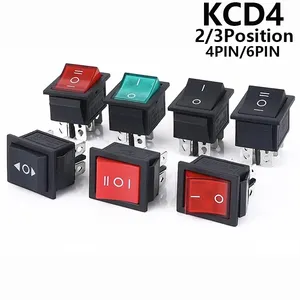 Latching Rocker Switch Power Switch I/O 4 Pins 6 Pins with Light 16A 250VAC 20A 125VAC KCD4 2/3position
