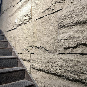 Panneau mural en pierre PU 3D imperméable brun clair 600*1200mm, grande dalle, design moderne, comptoirs pour la maison, panneau en pierre artificielle - Product Image 1