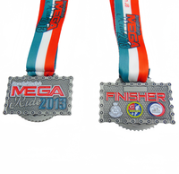 Malaisie Finisher Cycling Medal Design Antique Silver 3D Track Cycling Challenge Race Ride Medal Prix commémoratif personnalisé