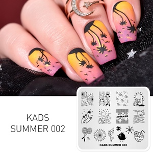 KADS Placas de Estampado de Uñas de Verano para Playa, Plantillas de Acero Inoxidable para Diseño de Uñas de Salón, Herramienta de Diseño de Manicura, 15 Patrones - Product Image 2
