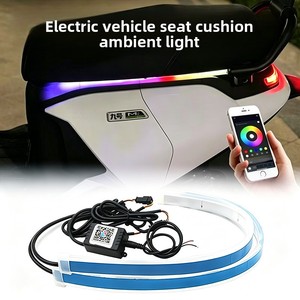 Elektroroller-Sitz Ambientelicht Fließendes RGB <span class=keywords><strong>APP</strong></span>-Steuerung Motorrad-Atmosphärenlampe Dekorative LED-Streifenlichter mit Aufkleber - Product Image 3