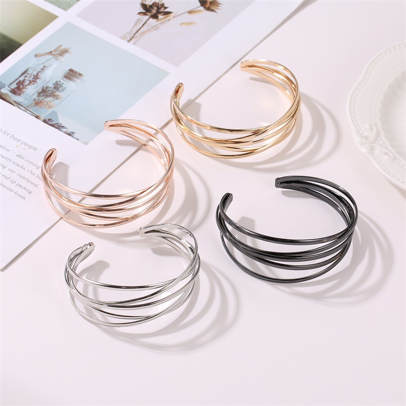 Europe and United States Best Seller Simple Open Alloy Cross Fashion Bracelet Wholesale Jewelry Bangles