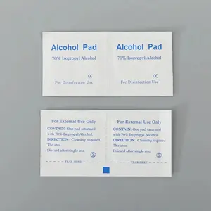 Design personalizado melhor qualidade wet wipes álcool prep pad swab 60x30mm