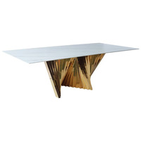 Meilleure vente conception personnalisée table de mariage rectangulaire en acier inoxydable à base lourde de luxe durable vente en gros