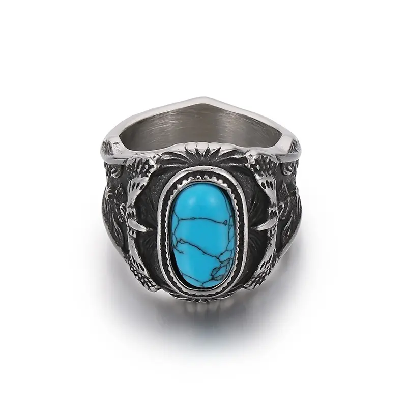 KALEN-Anillo de acero inoxidable estilo neogótico unisex